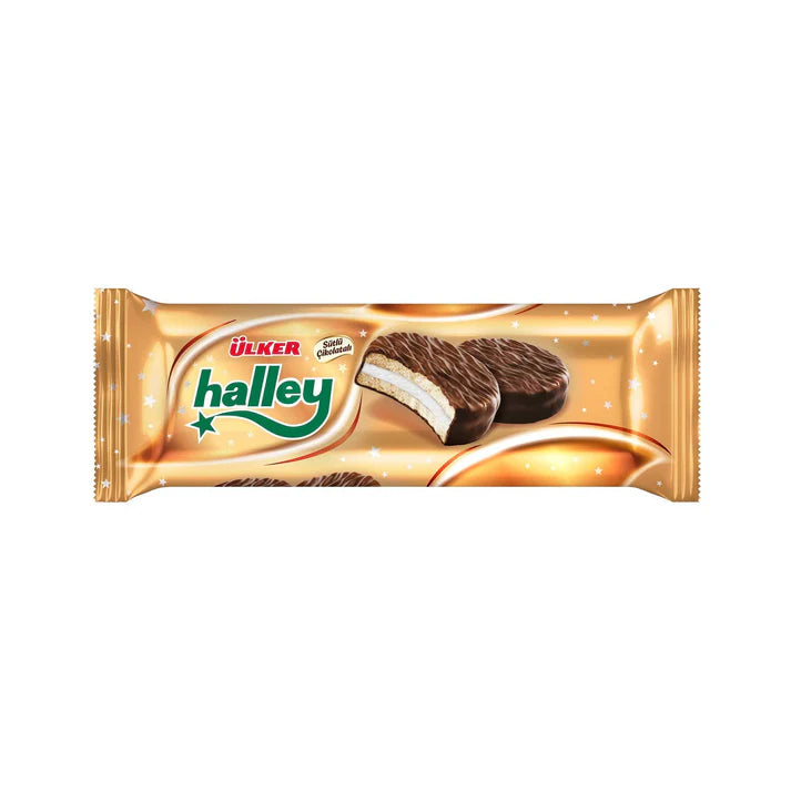 Ulker Halley Chocolate Covered Biscuit filled w/Marshmallow 240gr