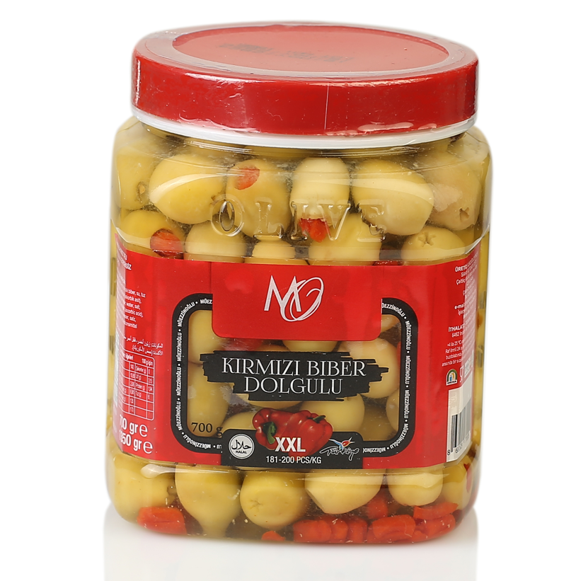 Muezzinoglu Green Olives(2XL size) w/Pepper 700gr