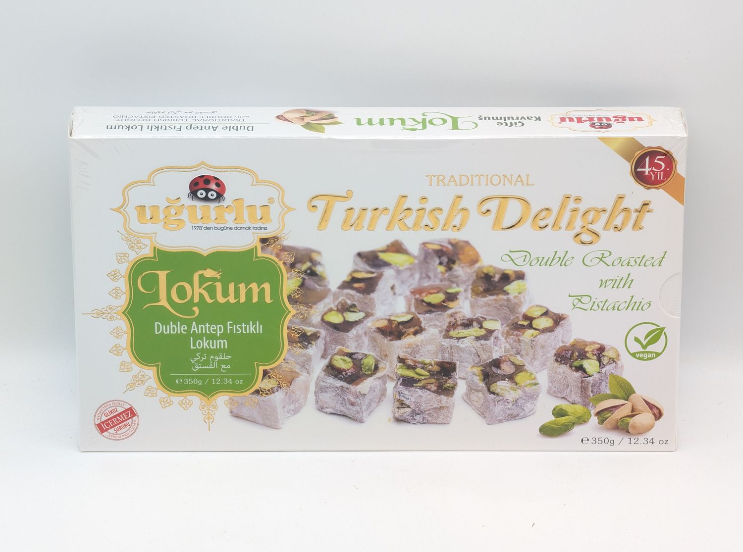 Ugurlu Double Roasted Turkish Delight w/ Double Pistachio 350g