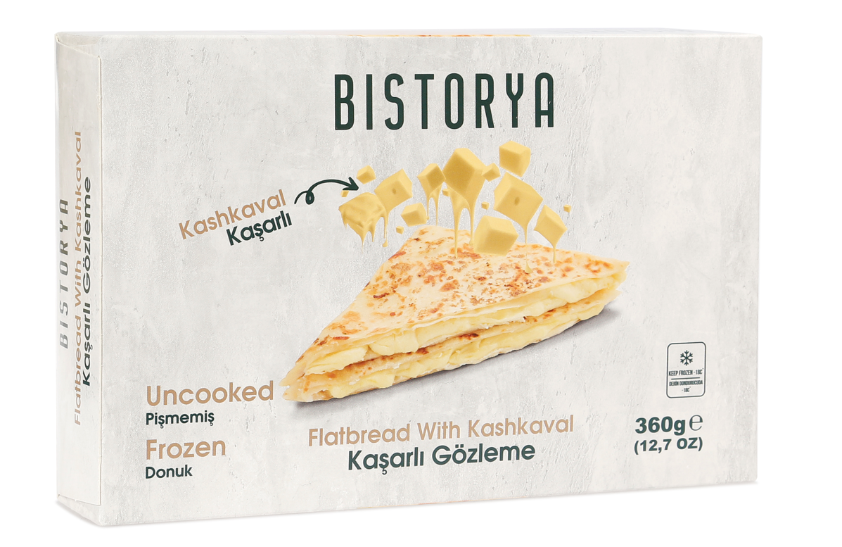 Bistorya Stuffed Flatbread (Gozleme) w/Kashkaval, 3pcs 12.7oz (360g)