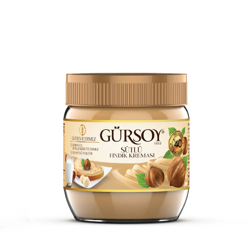 GURSOY CREAMY %40 HAZELNUT SPREAD - GLASS JAR 400G