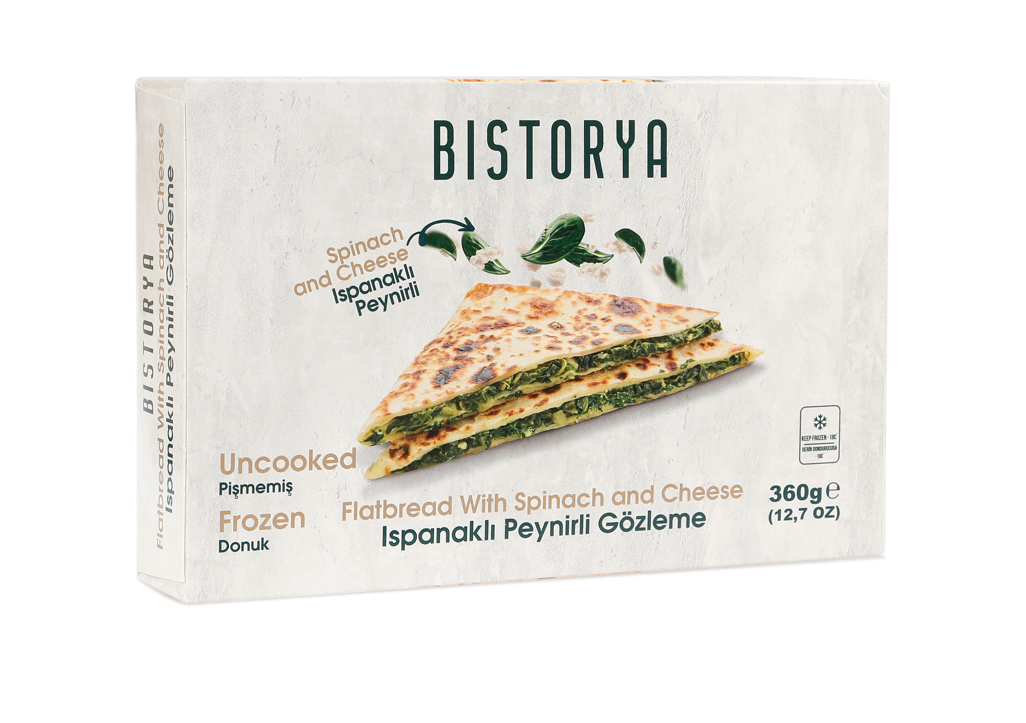 Bistorya Stuffed Flatbread (Gozleme) w/Spinach & Cheese, 3pcs 12.7oz (360g)