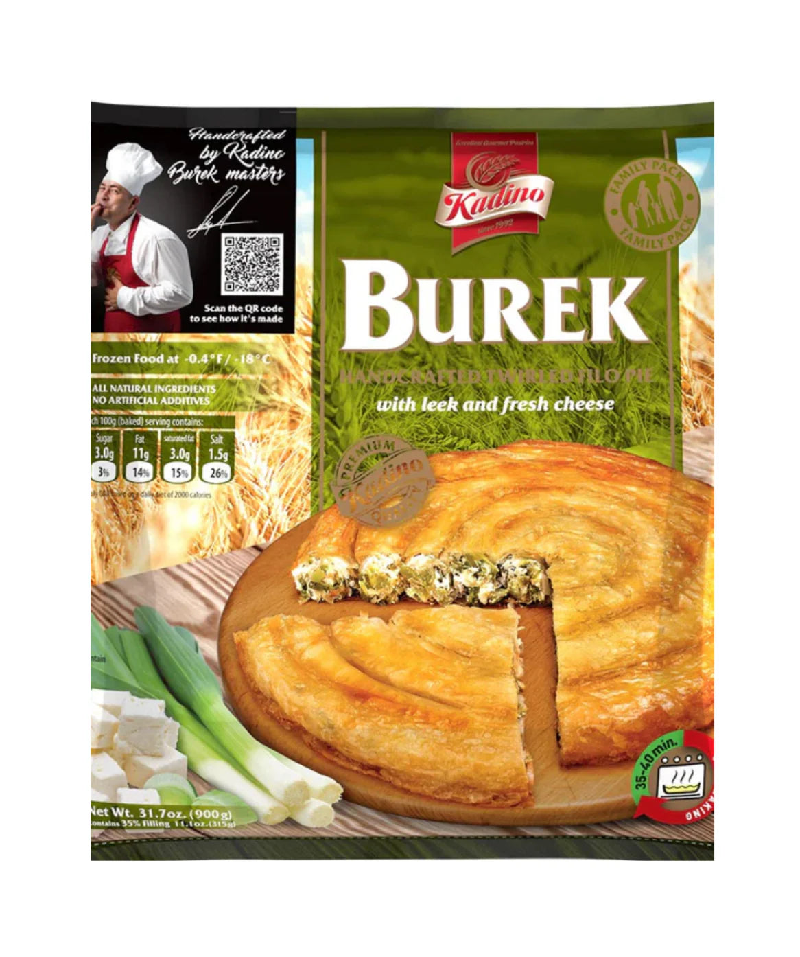 KADINO Twirled Pie Burek w/Cheese & Leek 900g