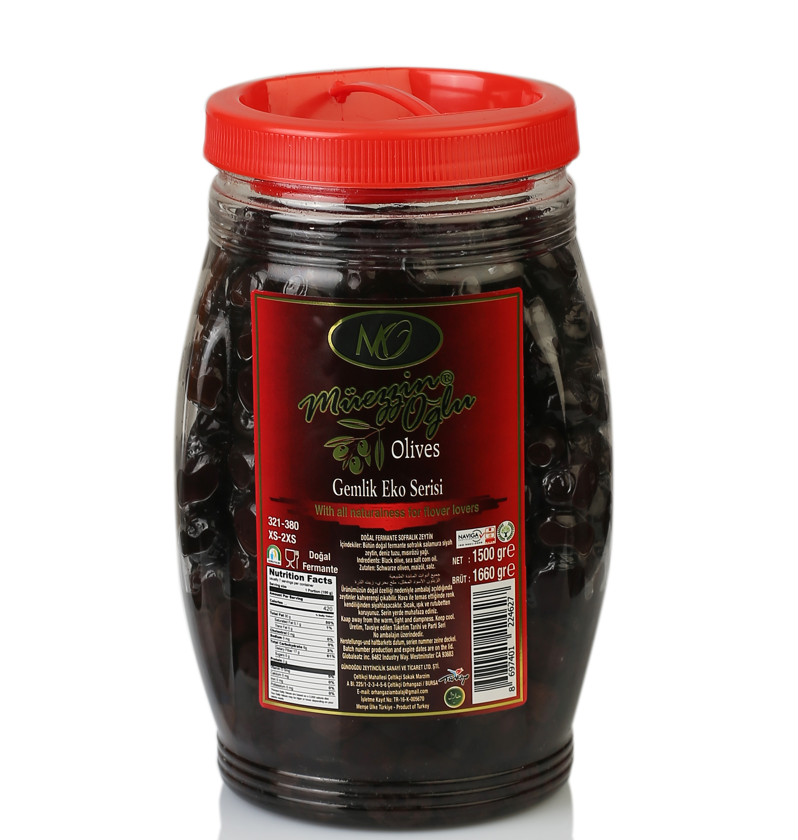 Muezzinoglu Black Olives (2XS Size)1660g