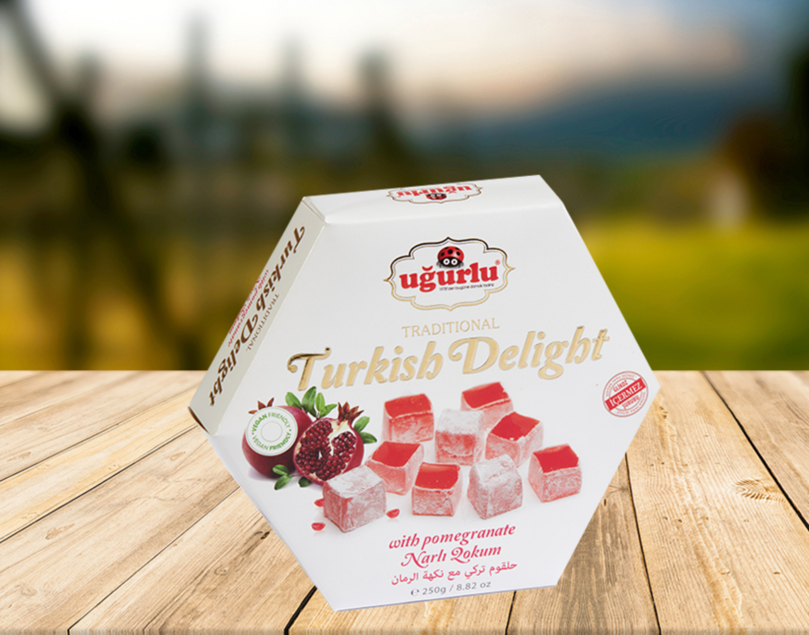 Ugurlu Turkish Delight w/Pomegranate 250g