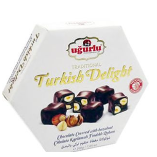 Ugurlu Turkish Delight w/Hazelnut Covered Chocolate 200g
