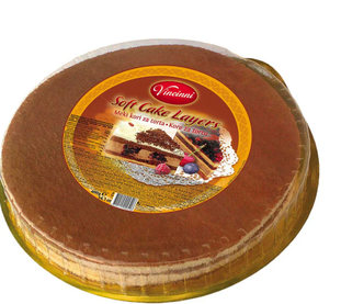 VINCINNI Dark Round Soft Cake Layers 400g