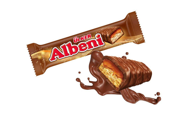 Ulker Albeni Milk Chocolate Coated Bar w Caramel and Biscuit
